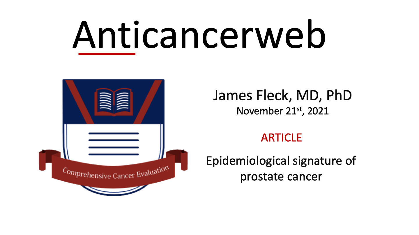 Epidemiological signature of prostate cancer